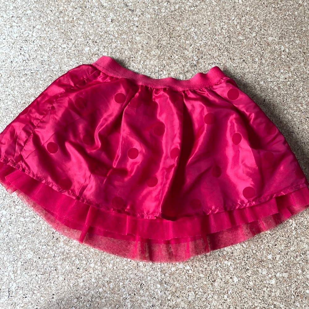 Cherokee (Target) Red Satin Like Skirt with Tulle Size‎ XS 4/5 - Like New!